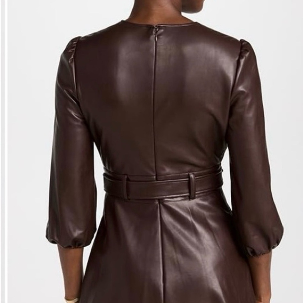 ✨ Shoshanna Faux Leather Belted Dress – Size 12 ✨ - Picture 5 of 7